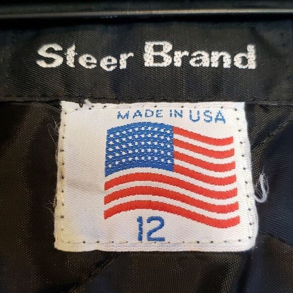 Steer Brand Vtg Leather Jacket with Fringe and Snakeskin Roses Design Sz 12 - Picture 12 of 16